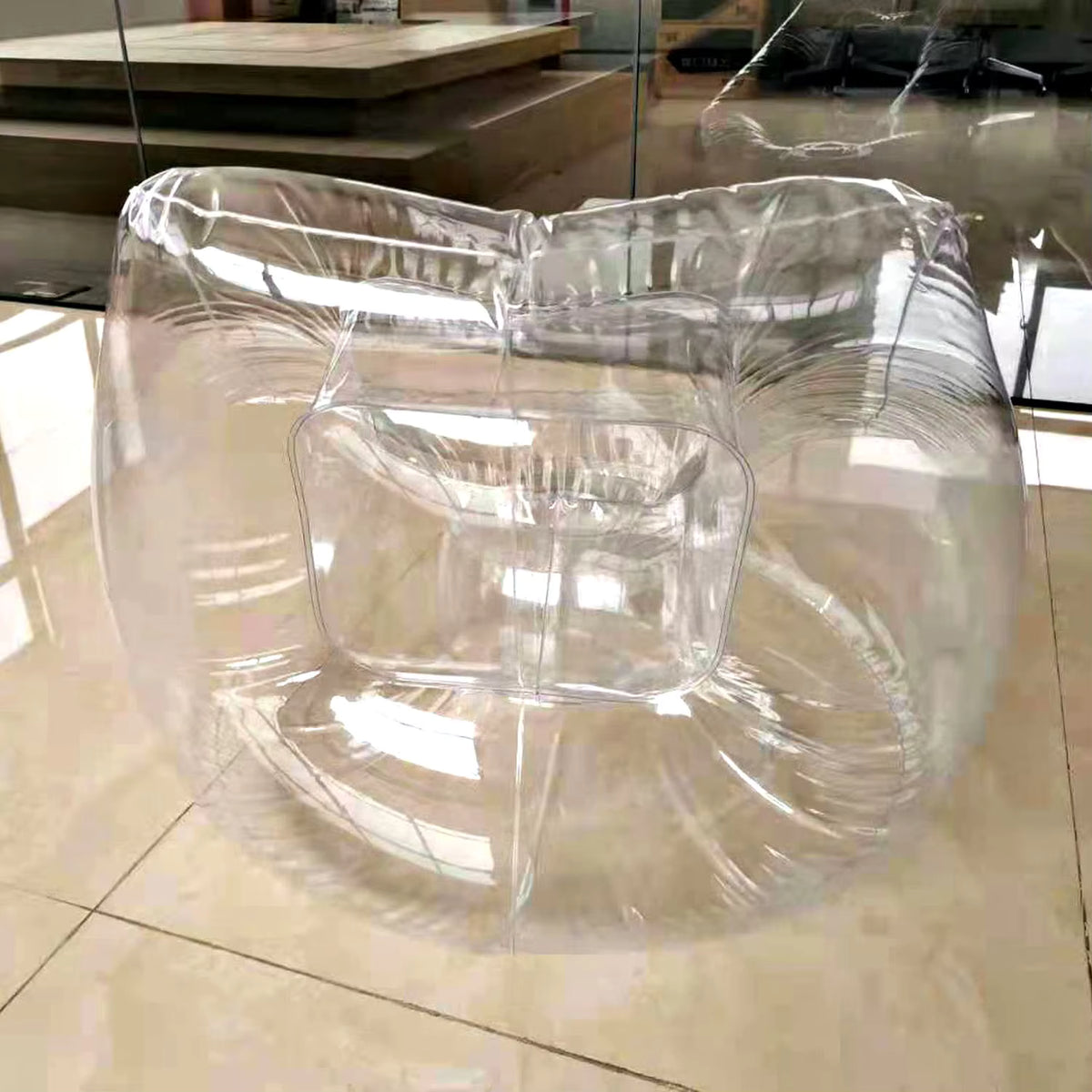 Hearth Grid Transparent Inflatable PVC Air Sofa Chair