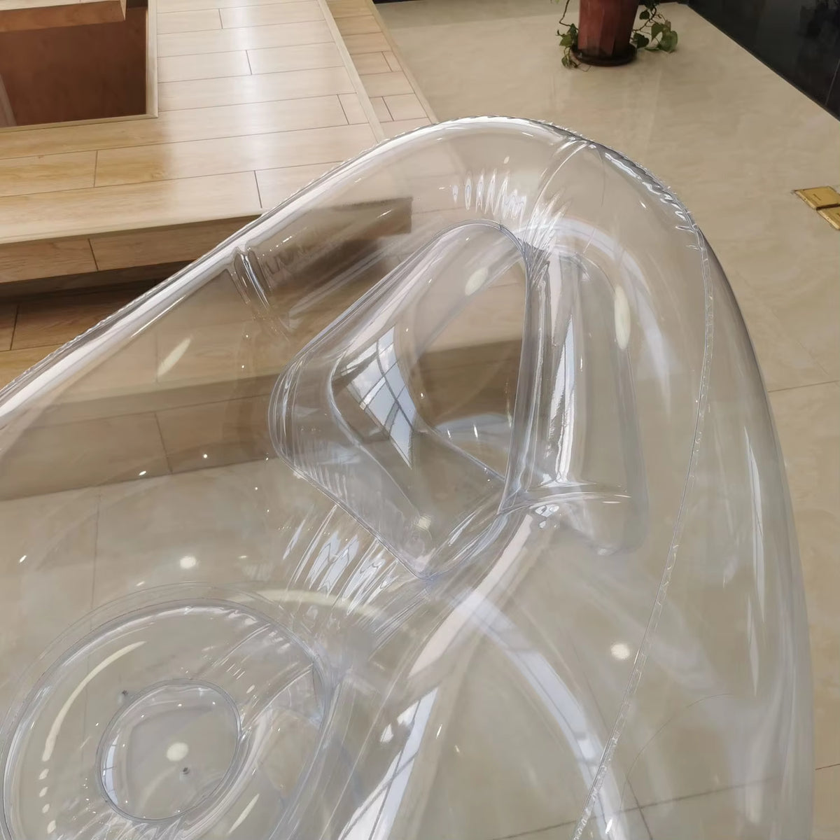 Hearth Grid Transparent Inflatable PVC Air Sofa Chair