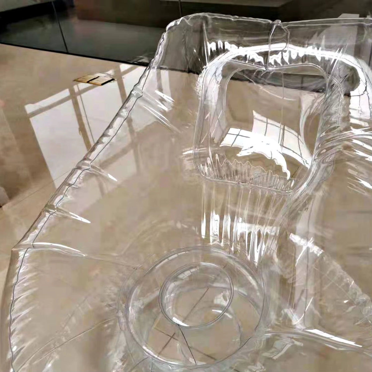 Hearth Grid Transparent Inflatable PVC Air Sofa Chair